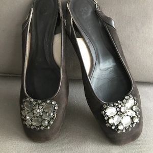 Boden - Brown suede "party' sling-backs EU sz 38